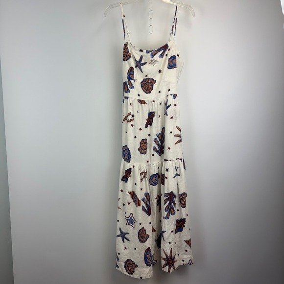 C&C California Dresses & Skirts - C&C California Womens Linen Blend Seashell Starfish Maxi Dress White Large L